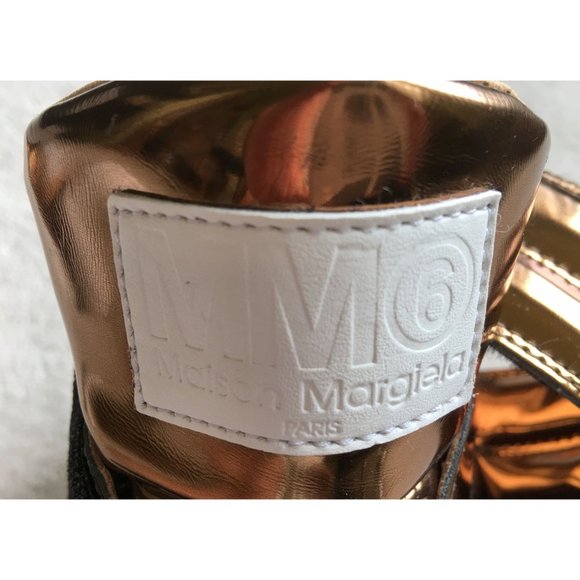 MAISON MARGIELA Mirrored Bronze Leather SNEAKERS - Picture 8 of 14